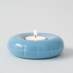 Bougeoir chauffe-plat "MOBY" gloss sky